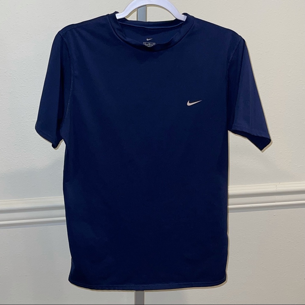 Men’s Nike Dri-Fit Blue Short Sleeve Shirt, XL